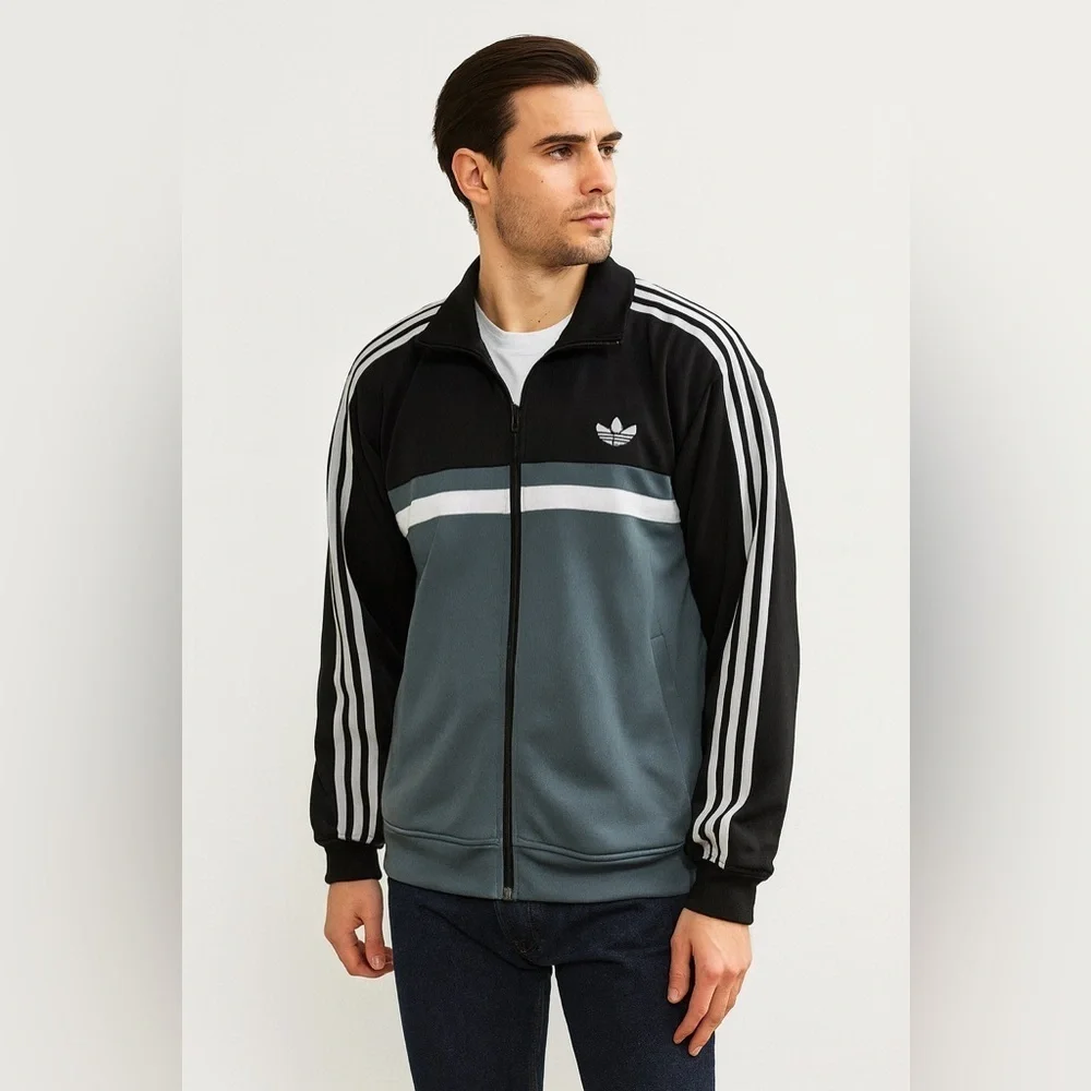 Adidas Originals Men’s Track Jacket 3-Stripes Full Zip Size xl trefoil